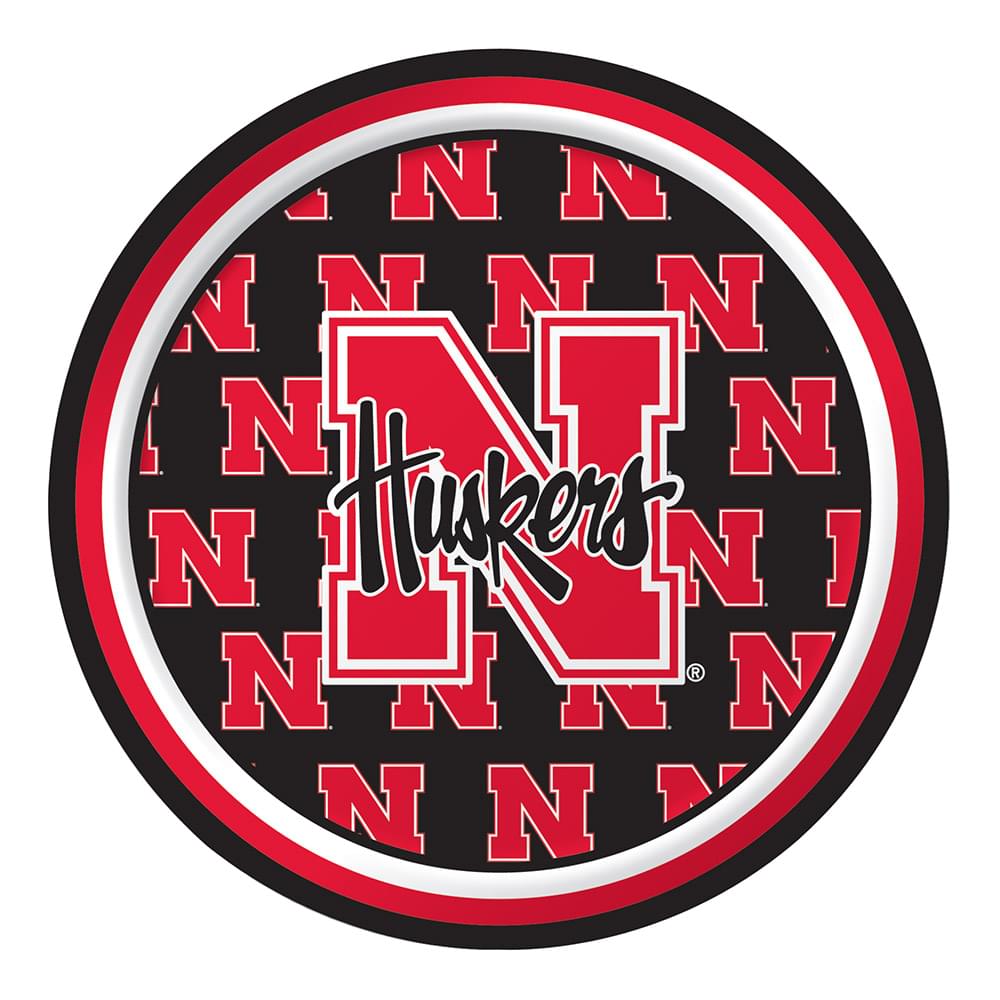 8 Pack 6 7/8 Round Luncheon Plate Nebraska Huskers