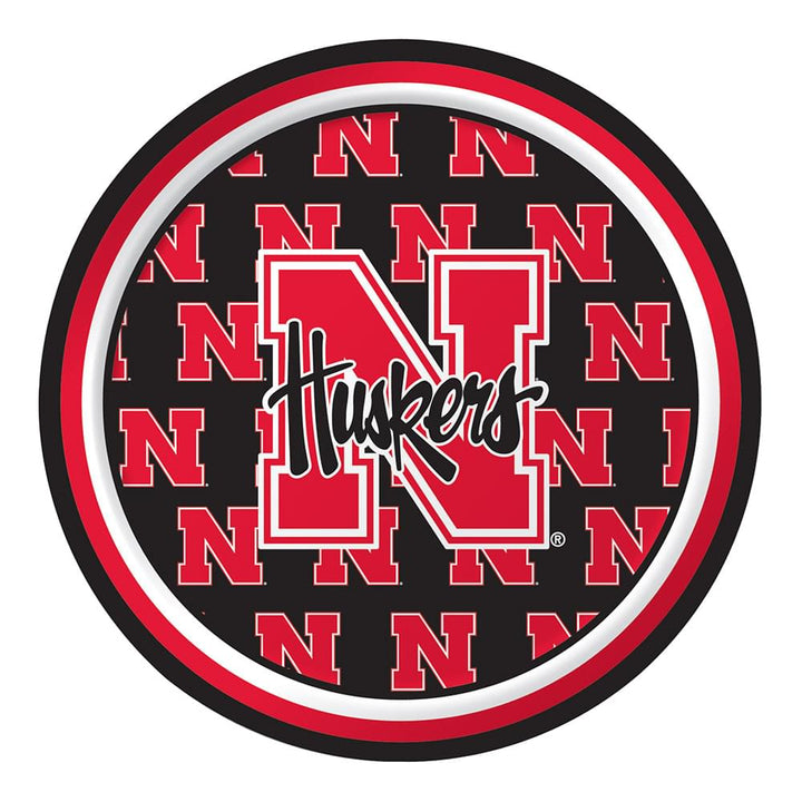 8 Pack 6 7/8 Round Luncheon Plate Nebraska Huskers