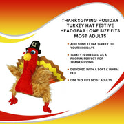 Thanksgiving Holiday Turkey Hat Festive Headgear | One Size Fits Most Adults