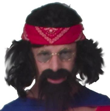 Cheech & Chong - Chong Wig, Beard, Bandana, Glasses Accessory Costume