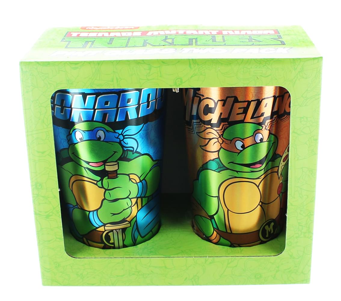 Teenage Mutant Ninja Turtles Leo & Mike Foil Print Pint Glass 2-Pack