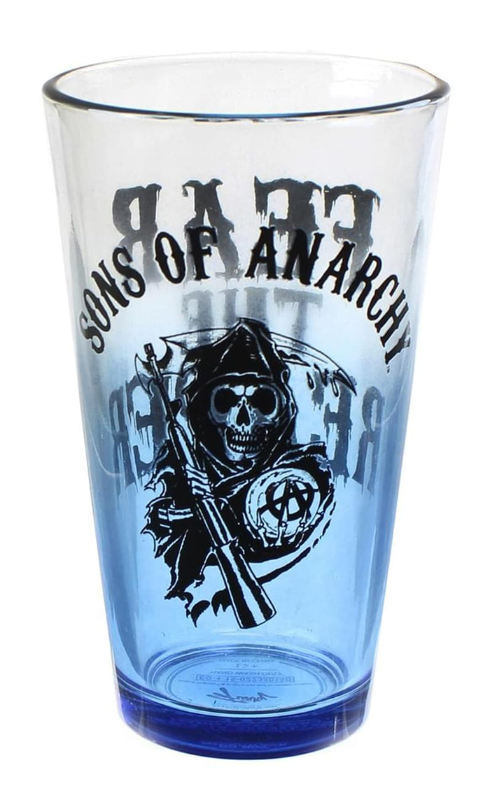 Sons of Anarchy Reaper Blue Tint 16oz Pint Glass