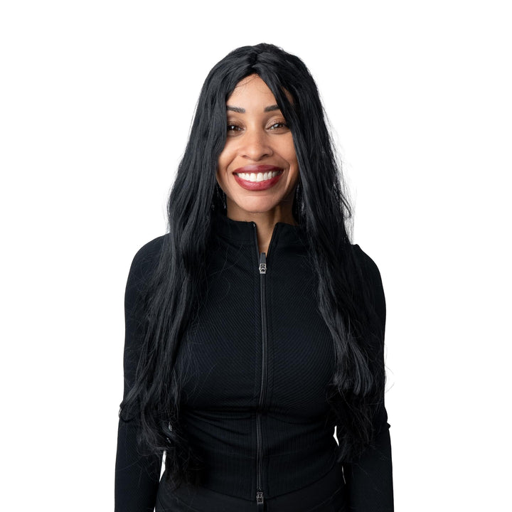 24" Straight Black Adult Costume Wig
