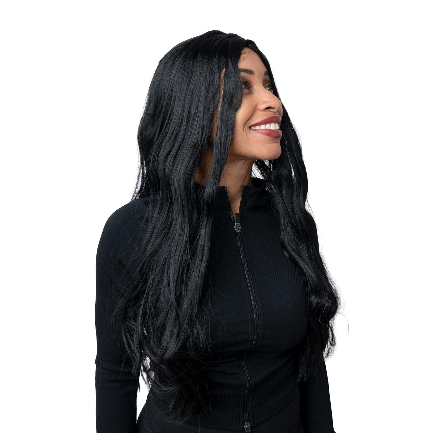 24" Straight Black Adult Costume Wig