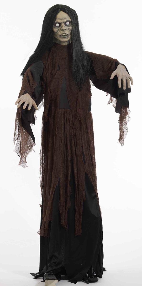 6 Ft Standing Zombie Lady Halloween Prop Decoration
